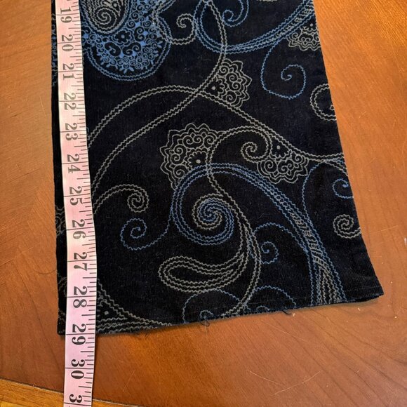 Windridge Sz 10 Women's Black Blue Paisley Boot Cut Pants Jeans - Picture 9 of 12
